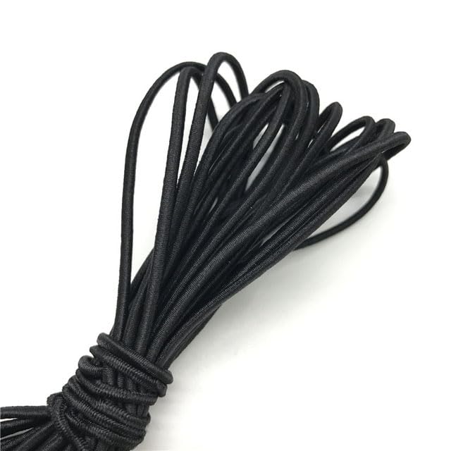 Cordon élastique rond de 2 mm noir et coloré de 9,1 m pour couture