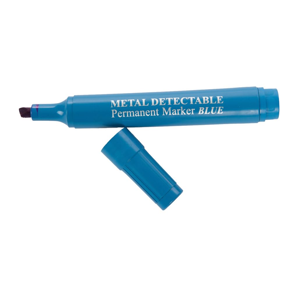 FRANZ MENSCH 20 Stück Hygostar Permanentmarker mit Keilspitze | detektierbar, Schriftfarbe: blau, blau, Permanent-Marker, Textmarker, detektierbar