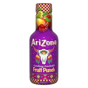 Arizona, Fruit Punch, Deliziosa Bevanda al Sapore di Frutta, Gusto Dolce e Delicato, Ideale da Gustare in Ogni Momento, Senza Aromi e Coloranti Artificiali, 6 Bottiglie PET da 500 mL