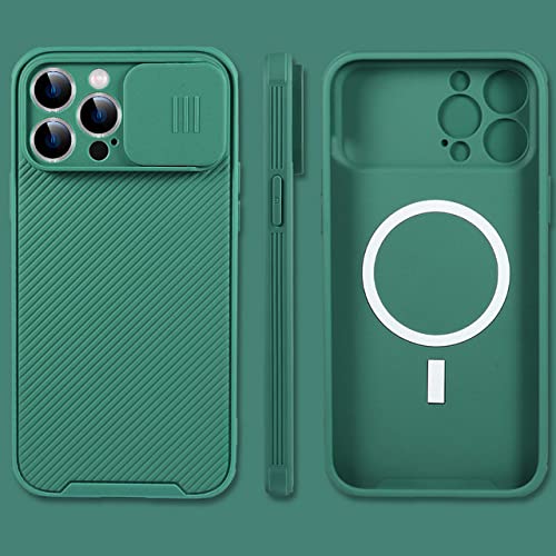 Coque iPhone 13 Pro magnétique anti-choc pour éviter les rayures sur l'appareil photo vert