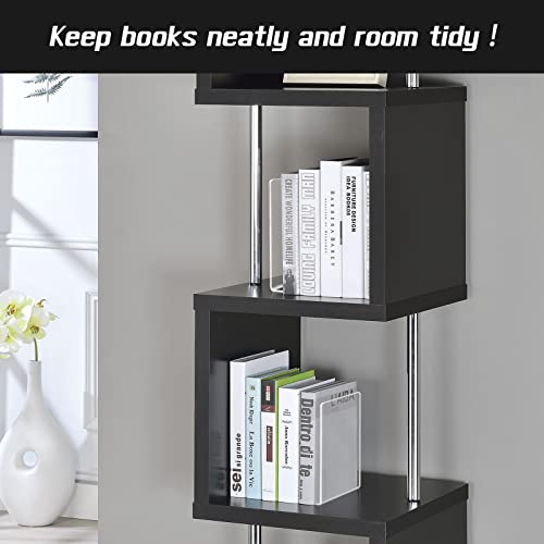 Happyhapi Book Ends Acrylic Bookends For Shelves, Clear Book Holder Stand, Non-Skid Decorative Bookend, Study Book Organizer For Home Library Office, 5 X 5 X 7.3 In (1 Pair/ 2 Pcs, Large) #TOP6