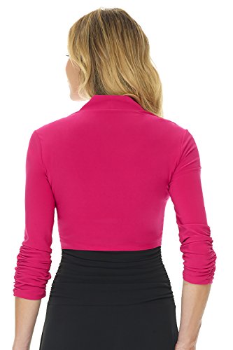 Image of Rekucci Women's Chic Soft Knit Stretch Bolero Shrug with Ruched Sleeves