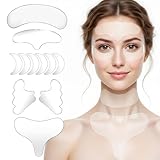 Qianyu 11 Stück Falten Pflaster, Anti-Falten Silikon Narbenpflaster Gesicht Neck Wrinkle Patches Chest Wrinkle Pads Augenpad Pflegecreme Applikator für Pralle Halsfalten Hautlinien