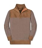 Gioberti Kids and Boys 100% Cotton Button Down Collar Knitted Pullover Sweater, Stone, Size 7