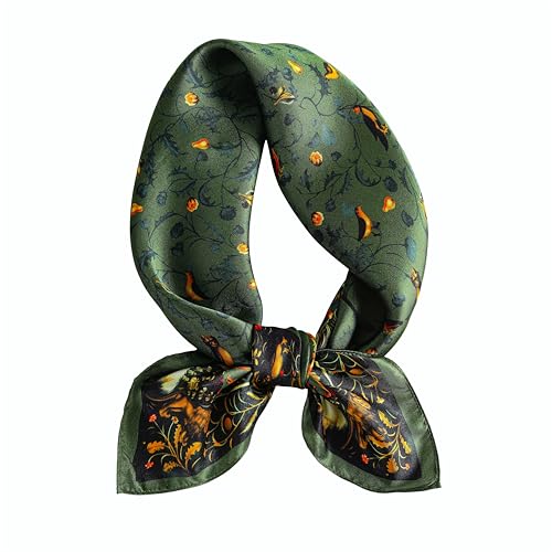 100% Mulberry Silk Square Scarf for Neck or Hair-27