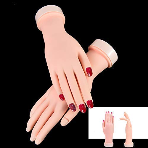 Timoo 2 Pcs Nail Practice Hand, Soft & Flexible Fake Mannequin Hand for Nail Art Training