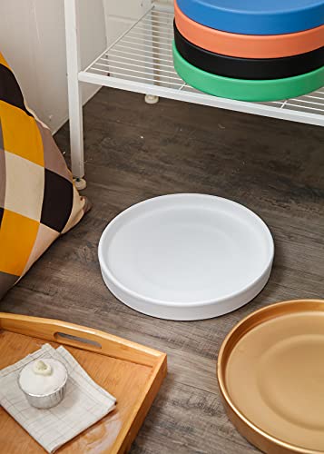 Woiida 12 Inch Large Ceramic Saucer - Ceramic Drainage Tray For Plant Pot (Matte White) #TOP5