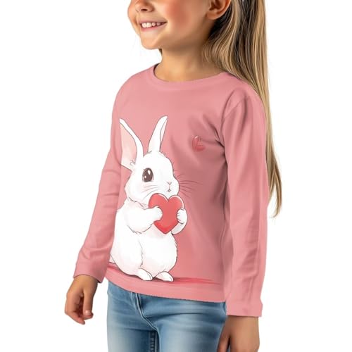 Girls Tee Shirts Size 3-16 Long Sleeve T Shirt for Kids Cute Crew Neck Blouse Athletic Top Gym Sports Outfits4