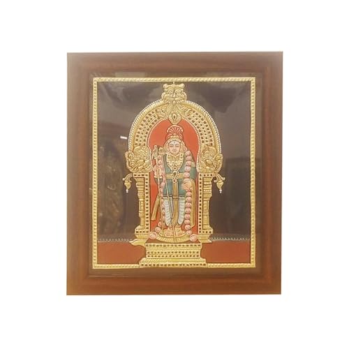 Peinture Tanjore Murugan en feuille d'or 24 carats : éveillez la spiritualité de votre foyer