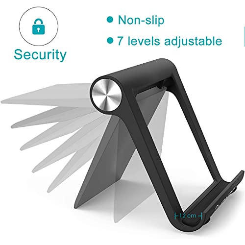 Portatile Telefono Supporto Tomicy multi angolo Tablet Telefono Supporto universale di ricarica del telefono tablet Supporto pieghevole compatibile nero lettori per e-book e telefoni 2 PCS - Image 4