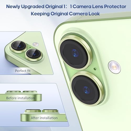 Image of for iPhone 17 Camera Lens Protector Original Individual Lens Screen Protector | 9H Hardness, Scratch-Resistant, Case Friendly (Green)