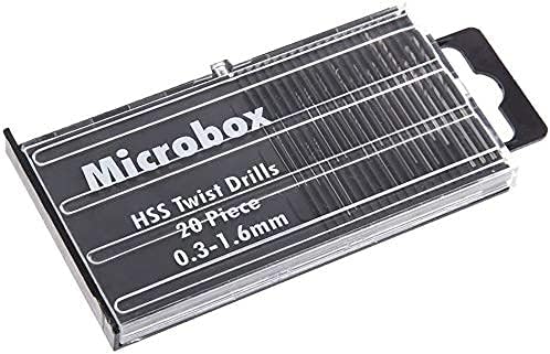 20 Pieces HSS Mini Micro Drill Bit Set, 0.3-1.6mm Shank Twist Drill Bits Precision Drill Kit Rotary Hand Tools Accessory