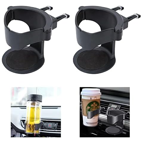 Shinever Car Cup Holder, 2Pcs Car Air Vent Cup Holder with Adjustable Base, Sturdy and Lightweight Car Air Conditioner Vent Drink Holder for Water Bottle Beverage Can Thermos Cup Coffee Cup Cover