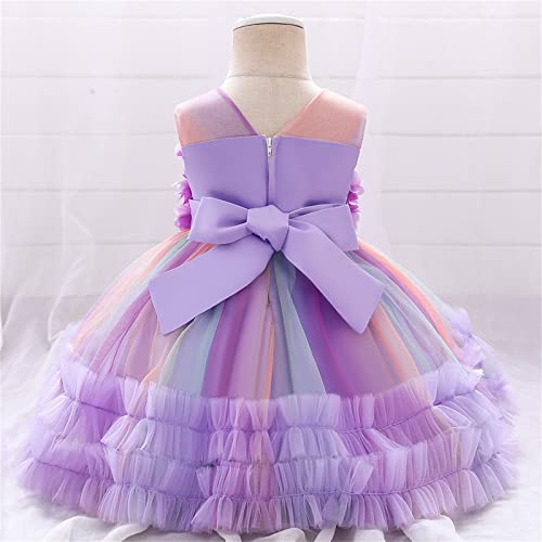 Tutu Dress for Girls Sequin Tulle Princess Prom Dresses for Kids Little Girl Fancy Sparkly Birthday Party Outfit (Purple, 3-4 Years)3