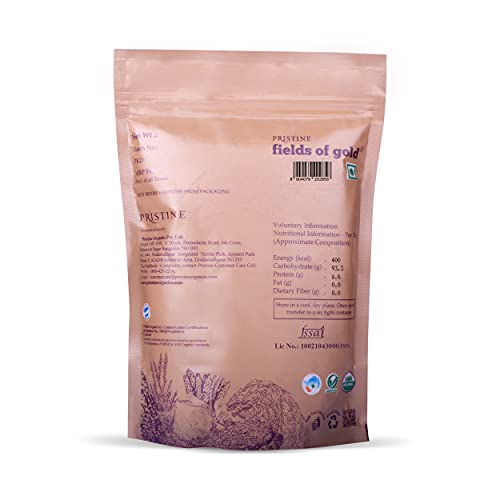 Image of PRISTINE Fields of Gold Organic Sonamasoori Rice (Brown), 1 kg (Pack of 2)