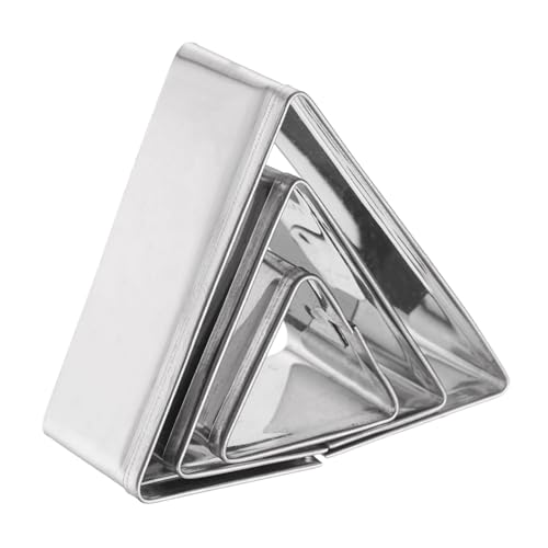 sourcing map Lot de 3 emporte-pièces triangulaires en acier inoxydable avec cadre géométrique pour pâtisserie, fondant, gâteau