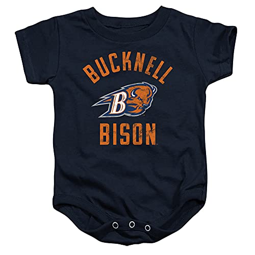 Bucknell University Official Bison Logo Unisex Infant Snap Suit for Baby,Navy, 6 Months