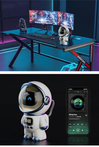 Smart-Astronaut-Wireless-Bluetooth-intelligent-speaker-Music-Speaker-Clock-Display-Durable-for-Bedroom-Whitehigh-bass-extra-fine-unit