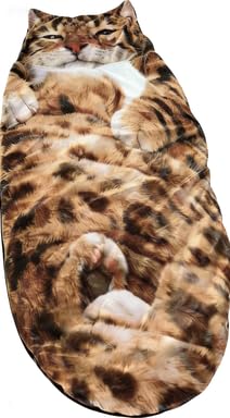 Cat Sleeping Bag for Adults Cuddly Washable Cute Warm Blanket Soft Animal Sleep Bags for Camping Sleepovers Travel Household Comfort