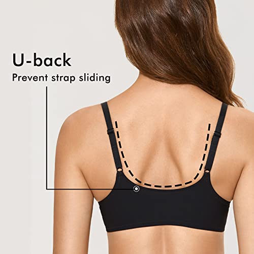 Image of DELIMIRA Women's Front Closure Bras Seamless Plus Size Plunge Underwire Unlined Comfortable Bra
