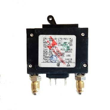 Eltek CBB040E - 40 Amp Bullet Breaker (Black Handle, Electro-Mechanical)