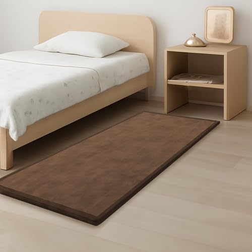 Image of 1.3 inch Thick Baby Play Mat for Floor, 28x72 Foam Tummy Time Mat, Padded Support Soft Plush Bedside Rugs for Infant Kids Toddler Crawling Kick Activity (Chocolate Brow)