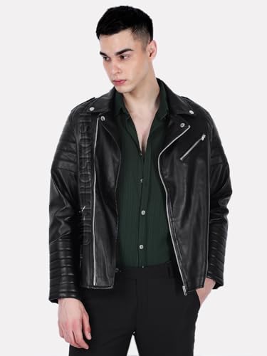 Image of Leather Jacket For Men Winter Wear | Black Trending Faux Leather