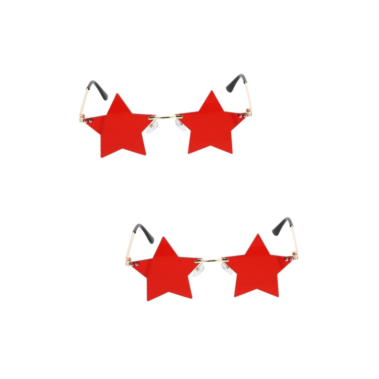 Holibanna 2 Pairs Unique Rimless Star Shape Sunglasses Fashion Sunglasses Women's Men's Cosplay Supplies