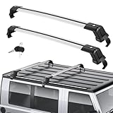 Lightasea Universal Roof Rack,150KG Capacity Heavy-Duty Roof Bars with Anti-theft lock,110cm Universal Car Roof Rack, Removable Waterproof Car Roof Racks, Roof Racks Cross Bars,Black