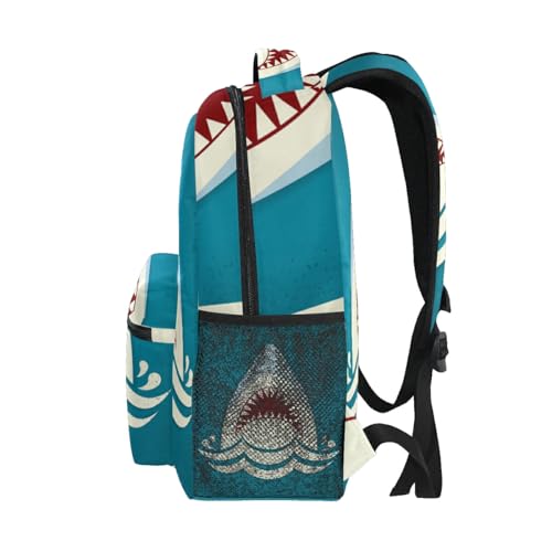 School Backpack Shark Tooth Teens Girls Boys Schoolbag Travel Bag4