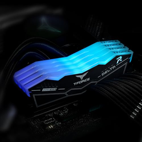 Image of TEAMGROUP T-Force Delta RGB DDR5 Ram 32GB (2x16GB) 6000MHz PC5-48000 CL38 Intel XMP 3.0 & AMD Expo Compatible Desktop Memory Module Ram Black FF3D532G6000HC38GDC01