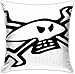 Guy Martin Housse de coussin décorative avec logo tête de mort pour canapé, chambre à coucher, 45,7 x 45,7 cm