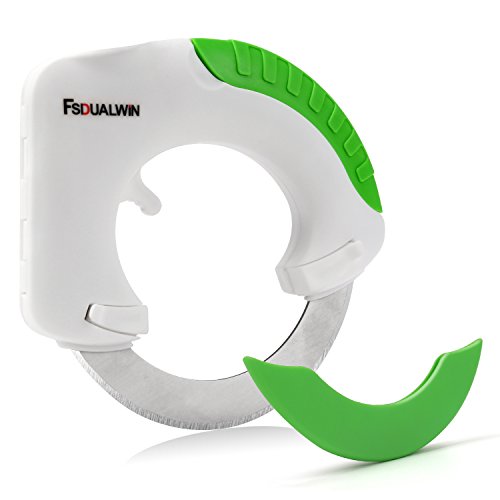 FSDUALWIN Circular Rolling Knife, Kitchen Cutter Gadget, Pizza Knives with Stainless Steel Sharp Blade and Cover