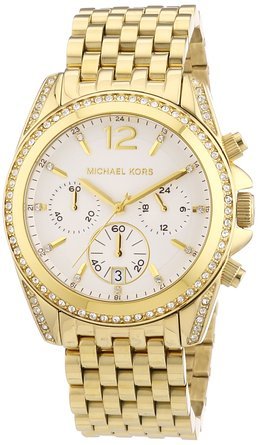 �}�C�P���R�[�X Michael Kors Pressley Chronograph White Dial Gold-tone Ladies Watch MK5835 ���� ���f�B�[�X �r���v �y���s�A���i�z