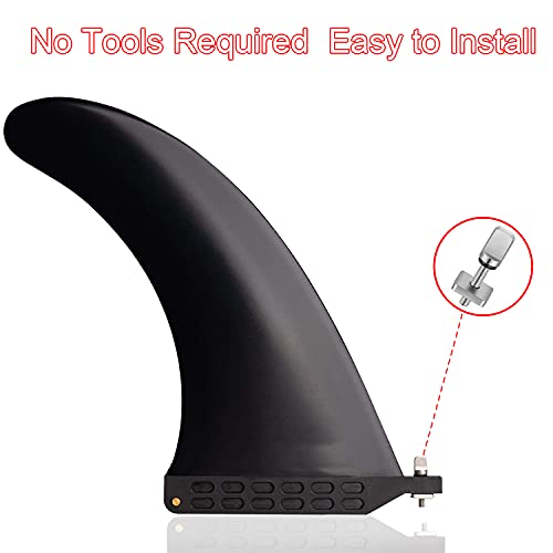 SDKDZKG 9'' SUP Single Center Fin, Fiberglass Reinforeced Nylon SUP Replacement Fins, Free No Tool Fin Screw - Image 3