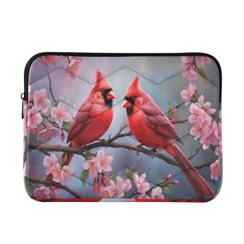 Funda para portátil 13-14 pulg con diseño de pájaro cardinal