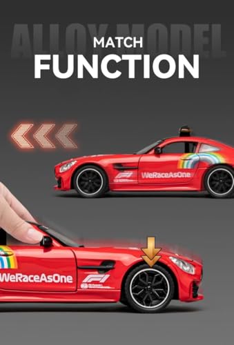Image of Magicwand 1:24 Scale Die-Cast AMG-GT3【Large】【Box Packing】 with 4 Openable Doors,Pull Back Action,Lights,Music【Police Red】【Pack of 1】