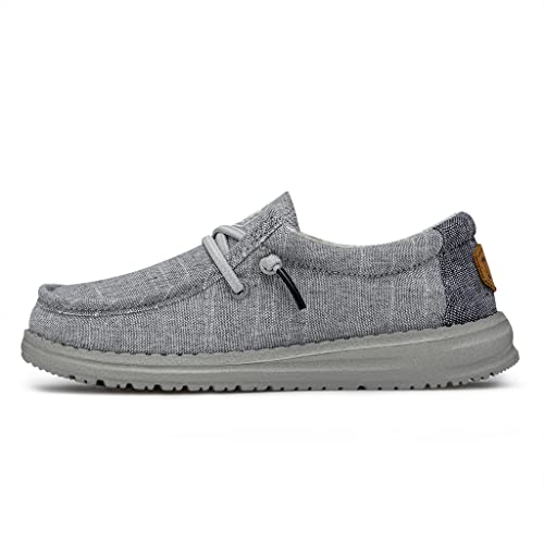 Hey Dude Boy's Wally Youth Steel Size 13 | Boy’s Shoes | Boy's Lace Up Loafers | Comfortable & Light-Weight #TOP1