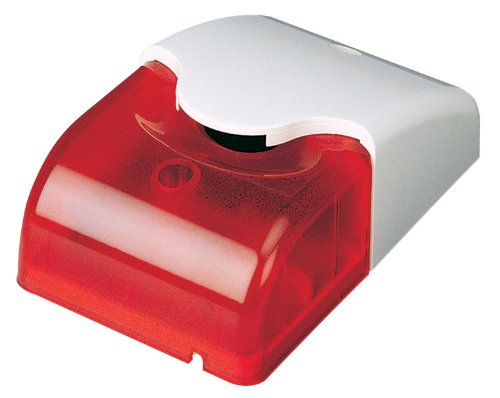 Limited Discount Cop Security 15-560M Mini Strobe Siren with Red LED Light DC 12V (White & Red)