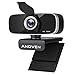 Produktbild Andven Full 1080P HD-Webcam-USB-Videokamera mit um 360 Grad drehbarer Webcam, integrierten Mikrofonen zur Geräuschunterdrückung, USB-Plug-and-Play ohne Laufwerk für Konferenzen, Video-Chats