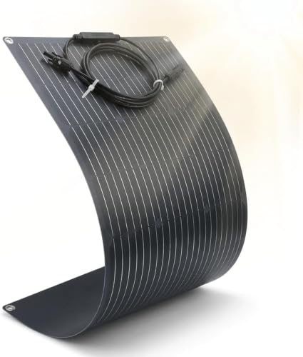 Image of Holdwell S 100W Flexible Solar Panel, 25% High-Efficiency Monocrystalline Semi-Flexible Panel, 180-240° Lightweight Bendable for Curved RV, Boat, Van Surfaces