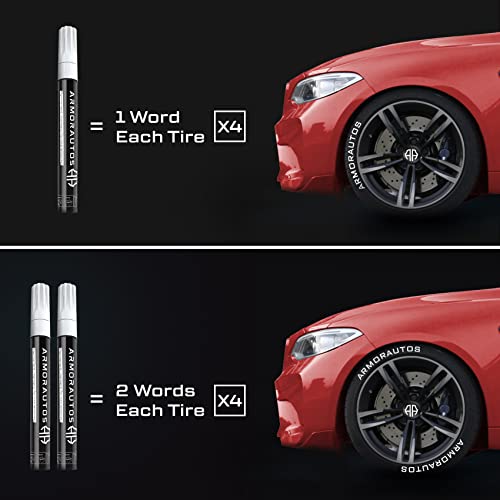 image for ArmorAutos Tire Paint Pen for Car Letters - Marker White Pens Letterin