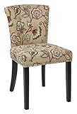 AVE SIX Kendal Tufted and Inner Spring Chair with Nailhead Detail and Solid Wood Legs, Avignon Bisque Fabric