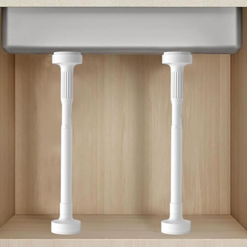 Tringle à rideaux sans perçage réglable pour douche et dressing modulable - 3