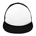 DALIX Flat Billed Trucker Cap with Mesh Back in Black-White