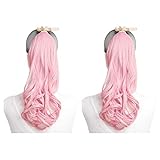 MapofBeauty 2 Pack Curly Ponytail Long Wavy Hair Fashion Hair Accessories (Light Pink)