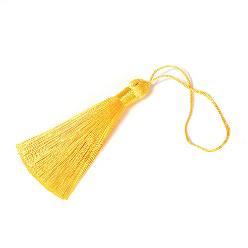 MURUI QA 10pcs 8cm Polyester Silk Collier Tassel Pinceau Pendentif Boucle d'oreille Charme Satiné Accessoires artisanaux à la Main pour Bijoux Faire Bricolage YC820 (Color : 6)