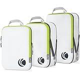 Cipway - Cubo de almacenamiento de compresión (3 unidades), diseño de equipaje de mano ultraligero y elástico (blanco)