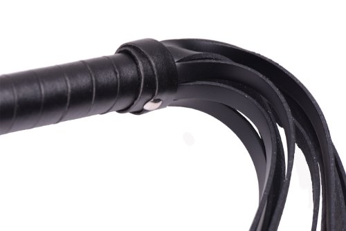 HB Leather Rubber Strands Hand Whip - Thumbnail 3
