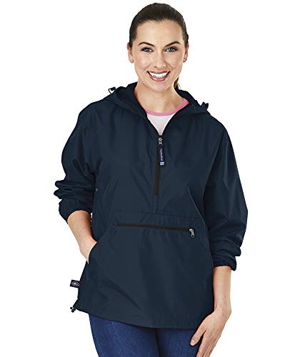 Image of Charles River Apparel Unisex Pack-N-Go Pullover Jacket | Lightweight packable Softex pullover with hood and pouch pocket; wind and water-resistant layer for travel and events.